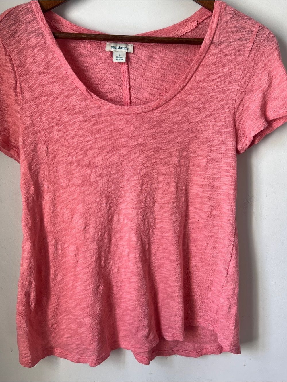 Sundance Coral Pink Scoop Neck Short Sleeve Tee